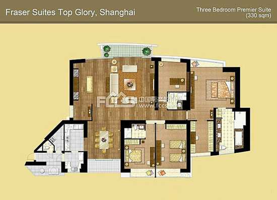这套330平位于上海市中心的中粮海景壹号豪华大平层,均价19万一平米