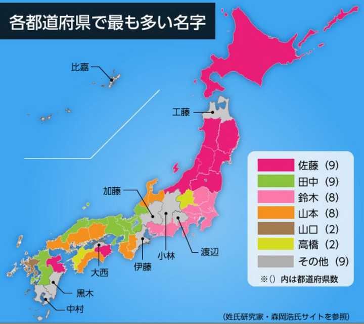 为什么日本的第一大姓是佐藤 有哪些日本姓氏分布知识 知乎