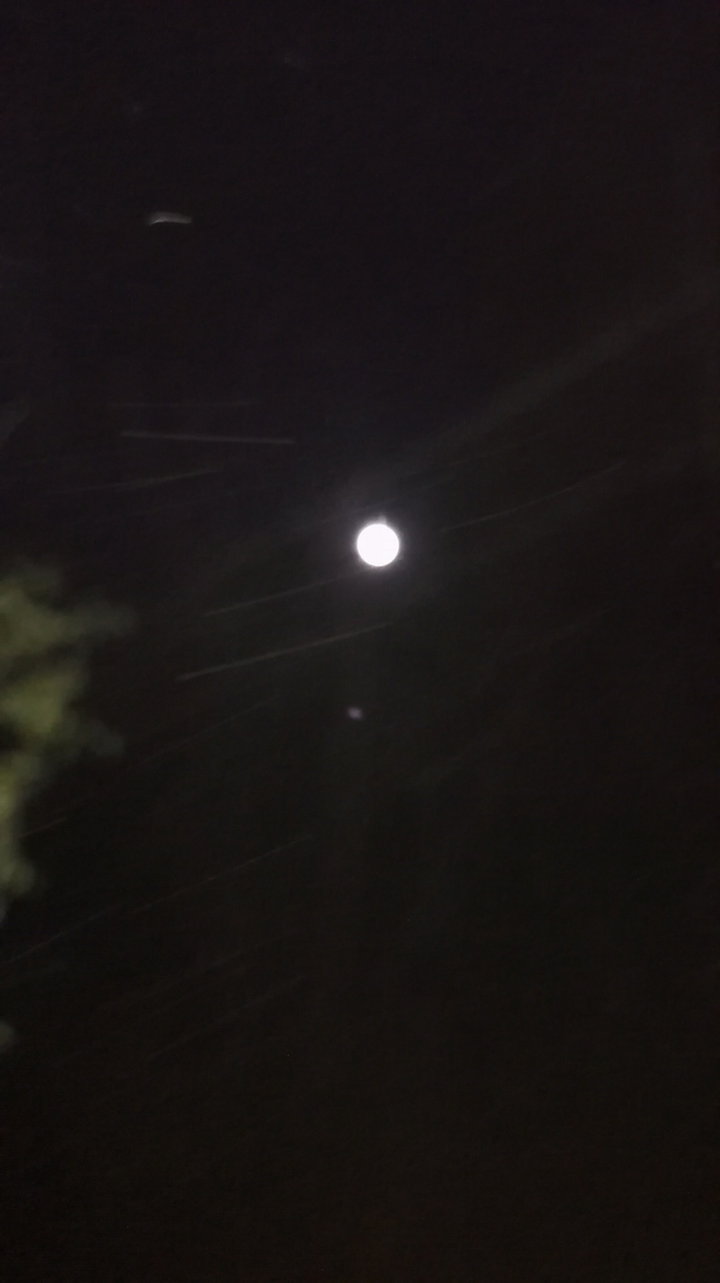 当时是晚上九点,我看到了这一生中最圆最大最美的月亮.