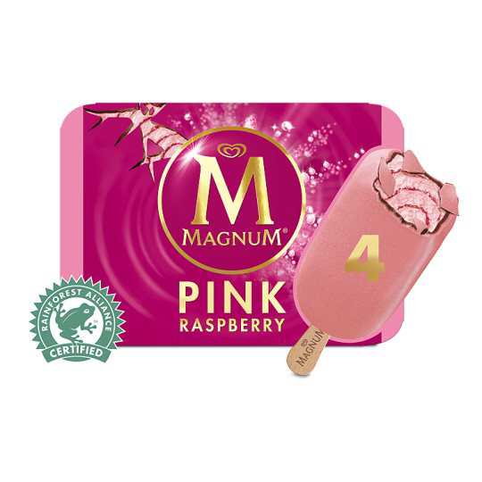 magnum pink raspberry ice cream 梦龙粉色覆盆子冰淇淋