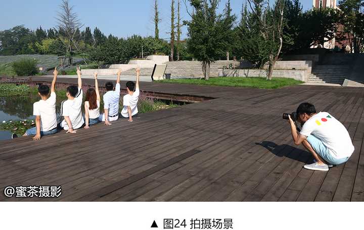 六个人的拍照姿势,用手臂摆成六角星的形状.