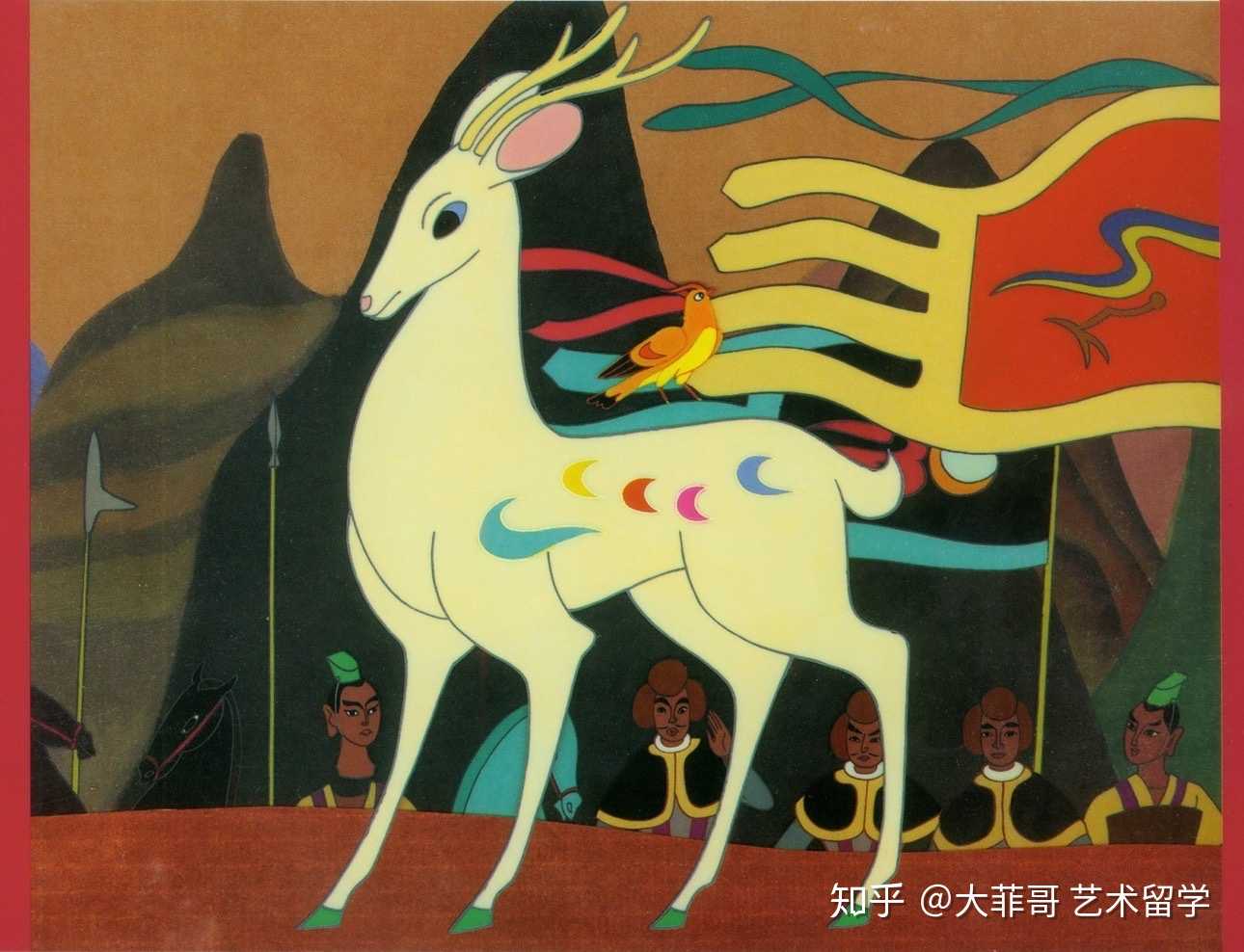 敦煌壁画七彩鹿图片