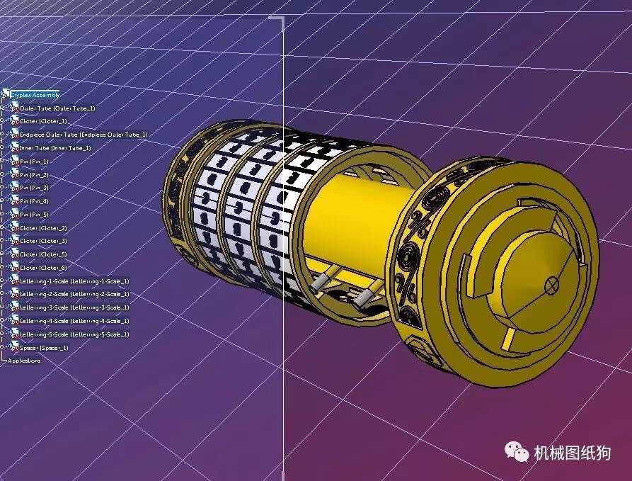 【生活艺术】经典5轮达芬奇密码筒模型3d图纸 stp格式