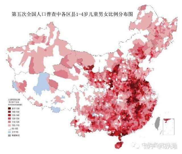 图为第五次人口普查男童女童比例图(我们经常黑的东北反而因为闯关东