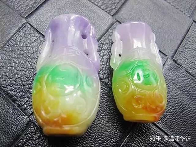染色翡翠图-仿老三彩翡翠