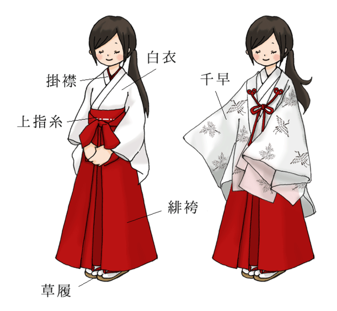 日本神社巫女为什么白衣红裙 知乎