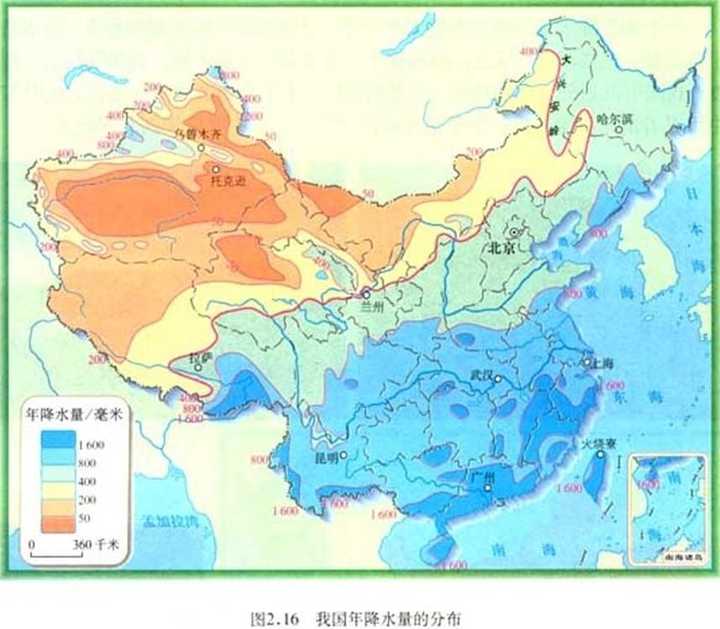 等降水量线人口分布线_降水量线分布图片