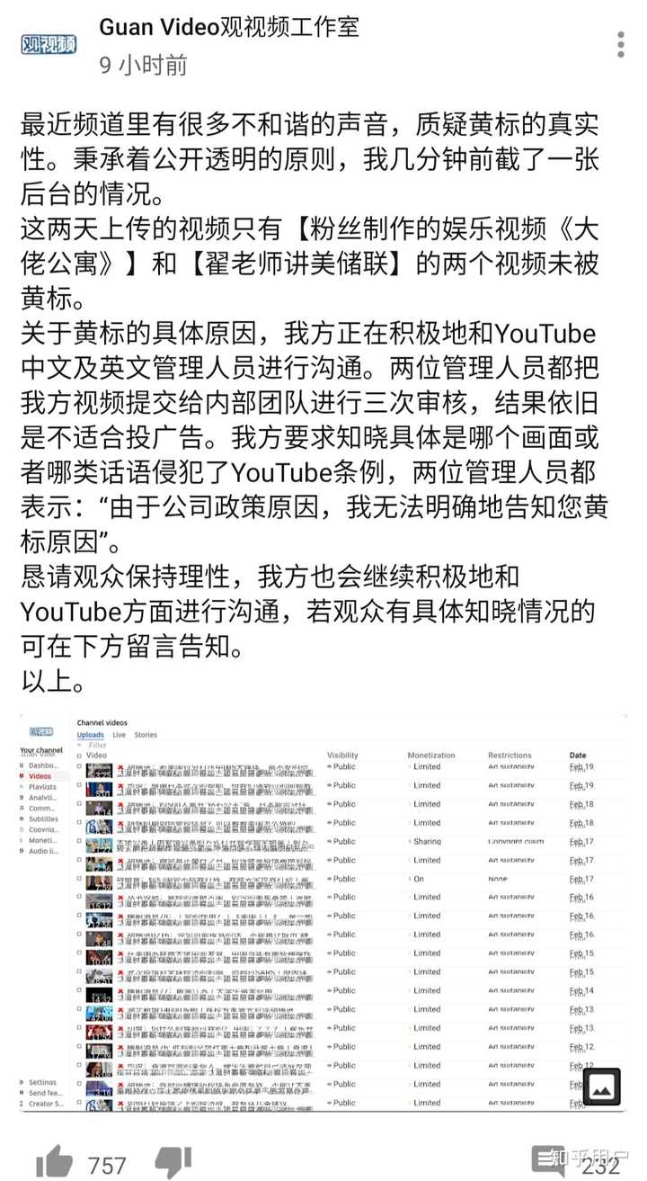 Youtube上的视频打红叉是什么意思 知乎