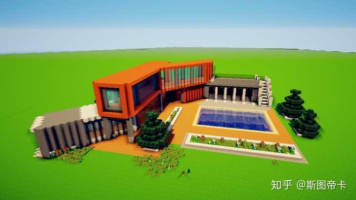 如何在minecraft 里建筑漂亮的现代别墅 知乎