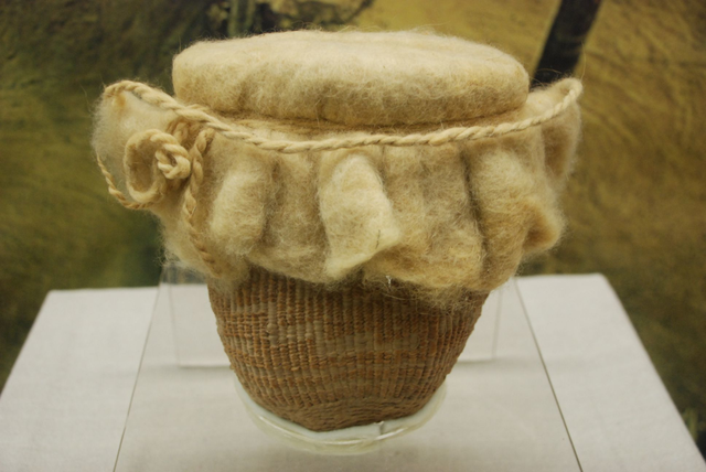 小河墓地的芦苇编的草篓,距今三千年