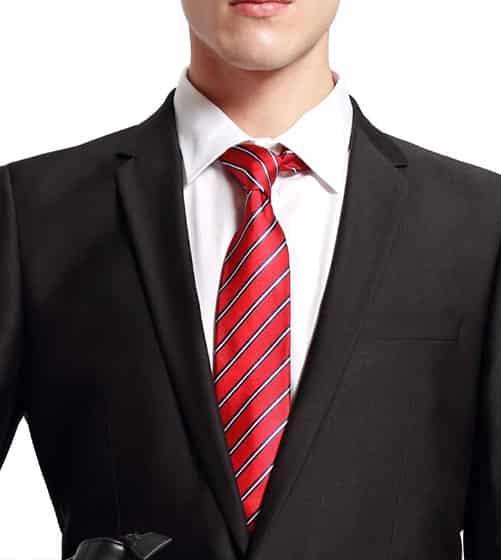 哪个领带配黑色西装白色衬衫好看?