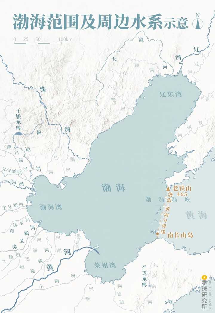 渤海黄海分界线地图图片