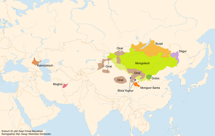 蒙古语方言分布图图片