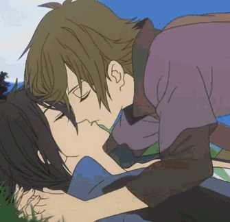 有没有动漫双男亲亲的gif?