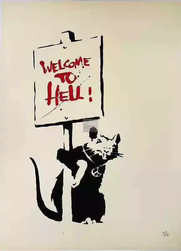 如何看待涂鸦艺术家班克西(banksy)在拍卖会上自毁作品这一行为?