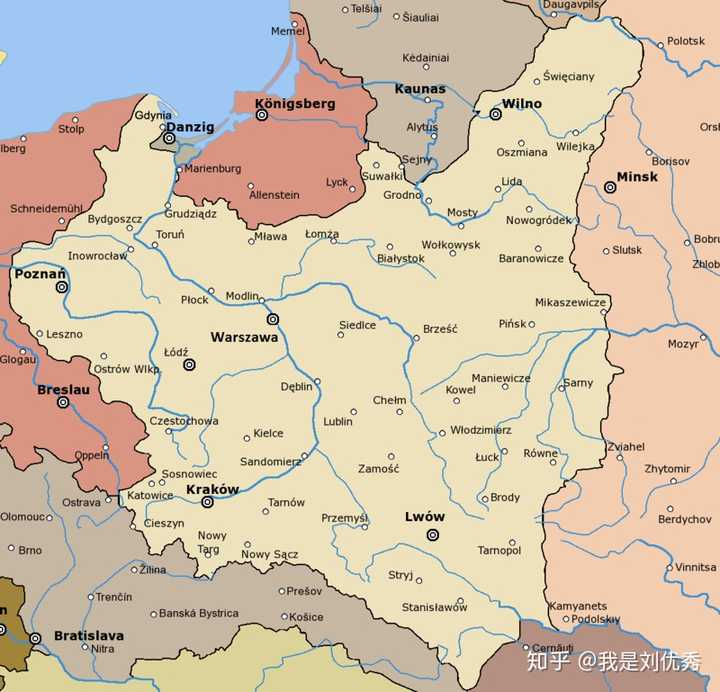 谁能简单的讲一下近代波兰的边界变迁以及图中的这几条寇松线各自的