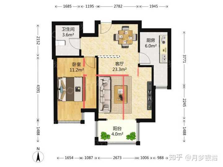 套内面积54平 一室一厅一厨一卫 如何改造成两室一厅的5口之家,父母