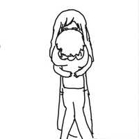 双手搂住女孩子的脖子 女生抱着他的身体 男孩子还一跳一跳的 男175