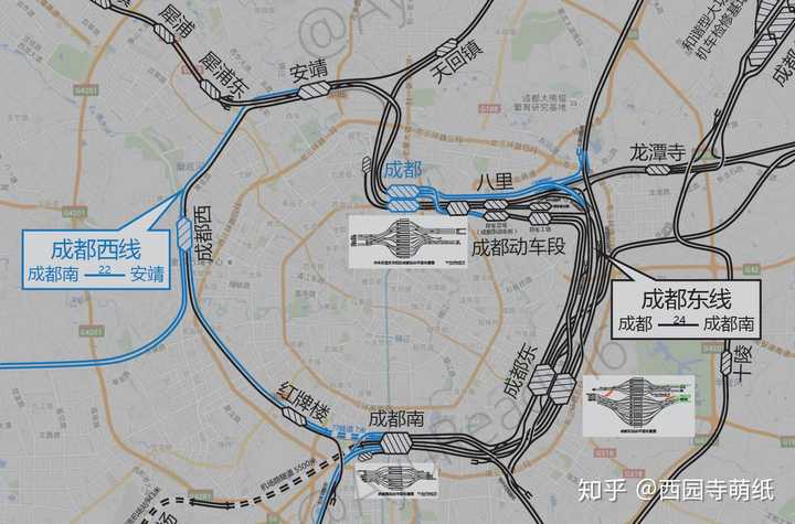 成都铁路枢纽拥有一个完美闭合的环线!