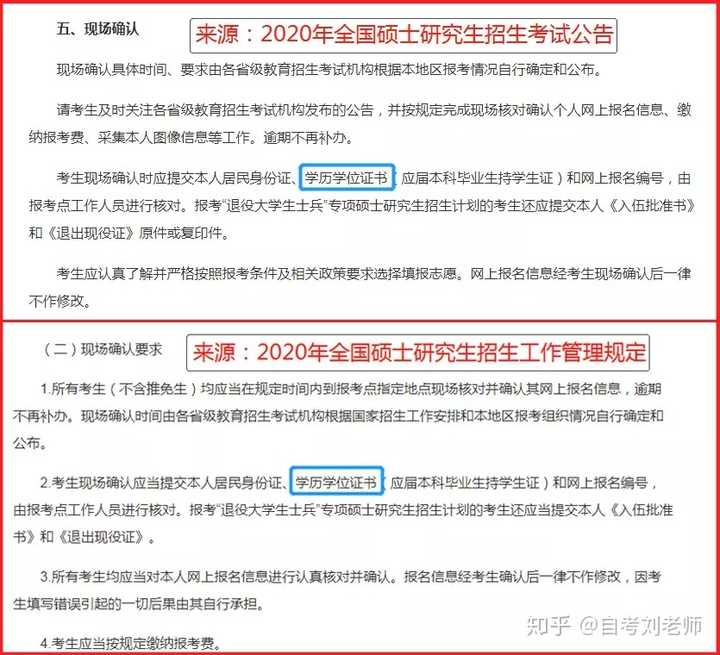 场确认的时候需要提供学历学位证书。所以没有学位证书不能参加考研吗？而《2019年全国硕士研究生招生工