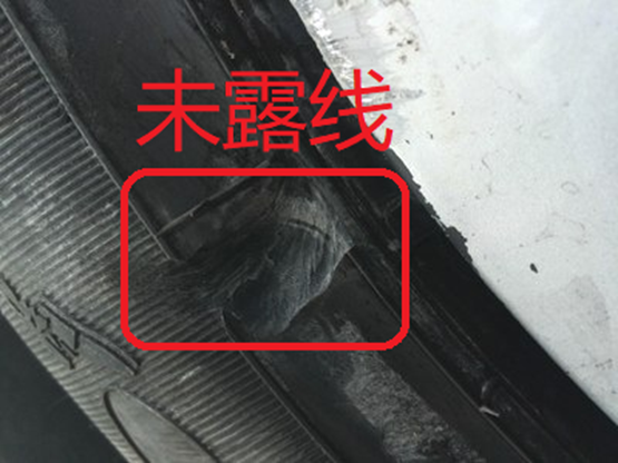 新买的固特异久乘轮胎被老婆不小心开到水沟里去侧面伤到了还能用么