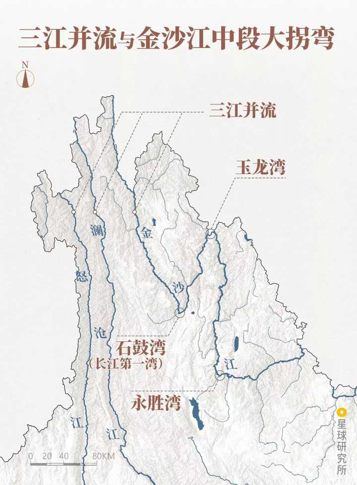 三江并流与金沙江中段大拐弯,制图@郑伯容&陈思琦/星球研究所