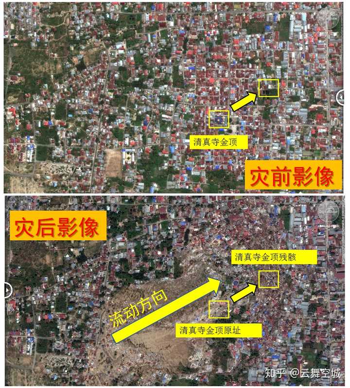 balaroa地区的受灾前后对比图,卫片底图引自cnn新闻【1】