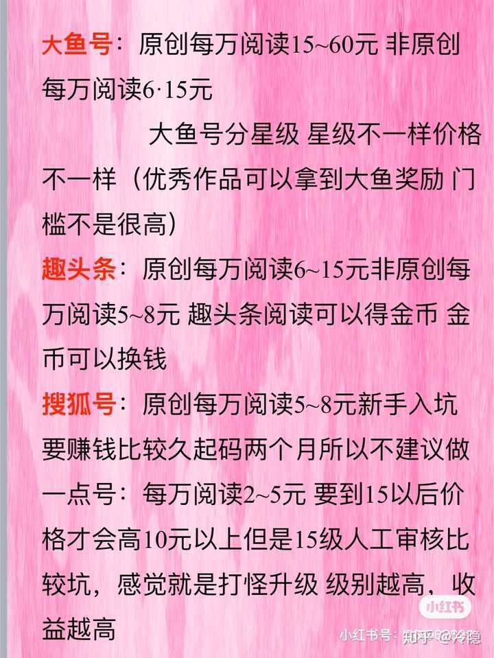 各大自媒体平台写文章都是怎么收益的?