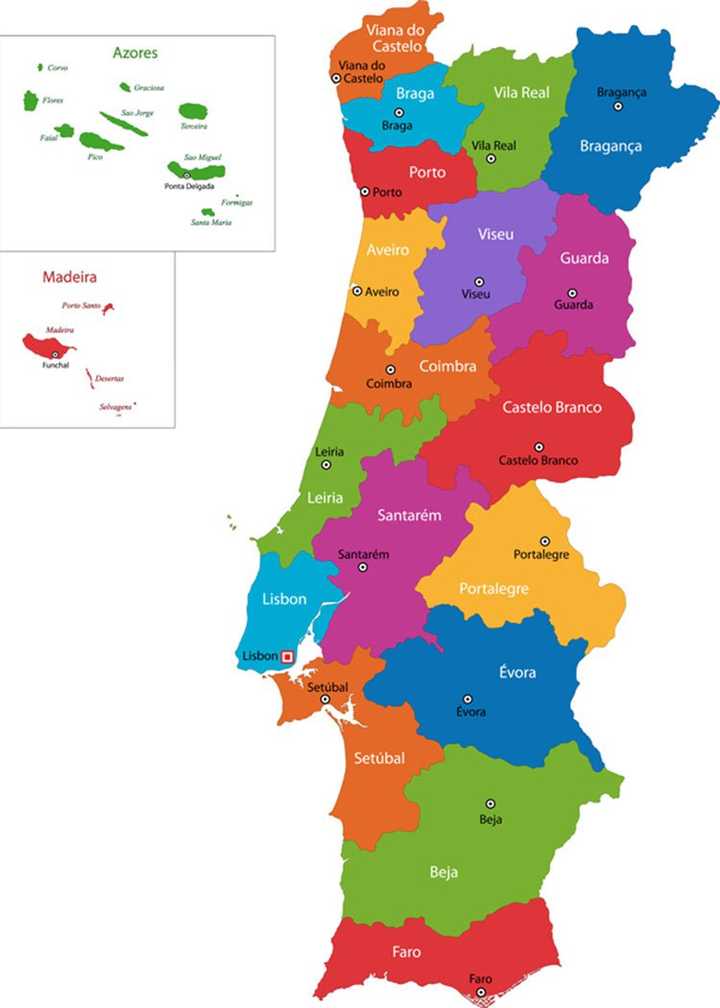 先上一张葡萄牙地图—————— emmmm可能很多人不熟悉