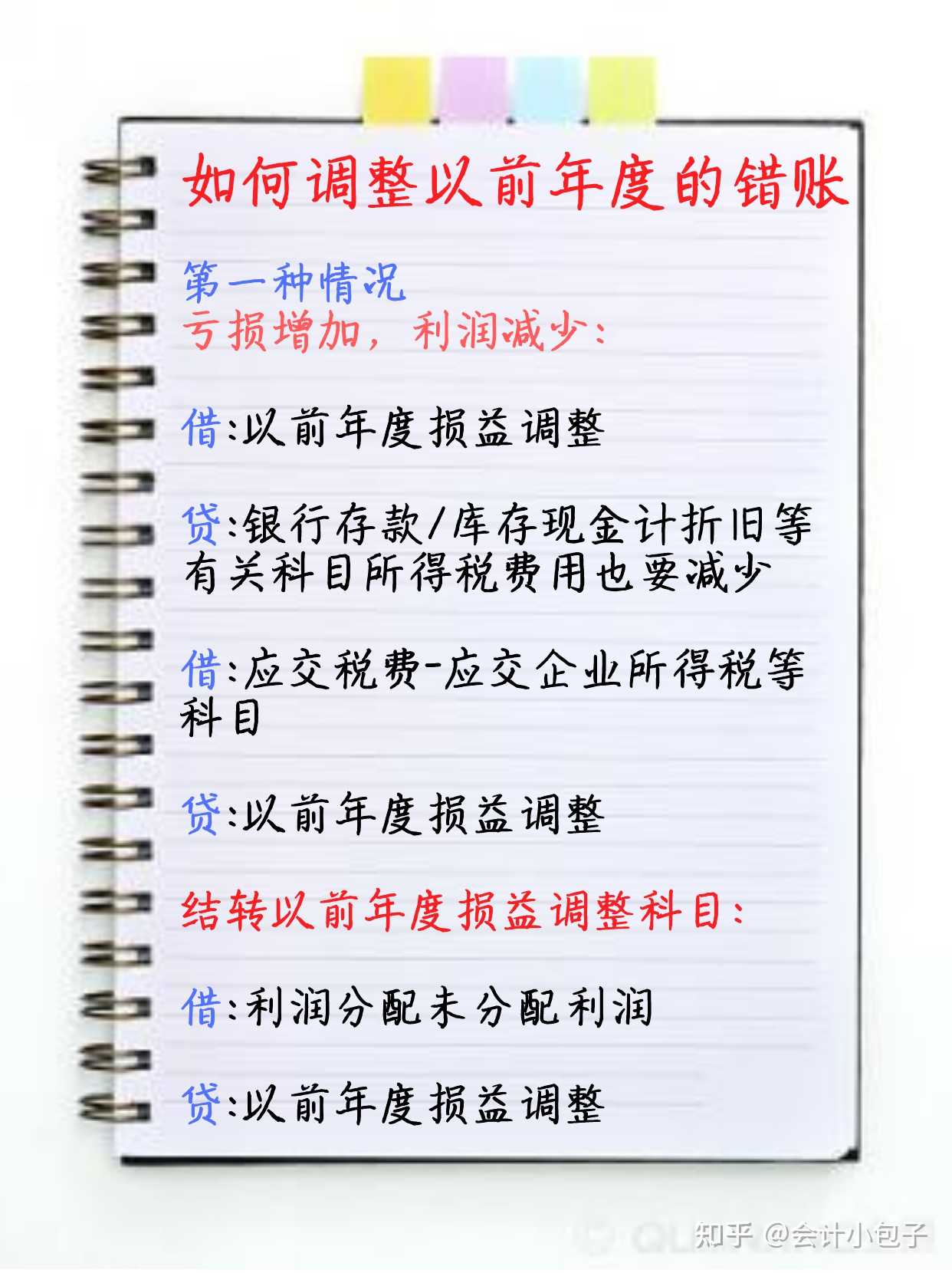 会计小包子 的想法: 每日一个会计小知识:如何调整以前年度的