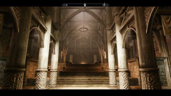 《上古卷轴5》里的建筑场景. 雪漫城龙宵宫