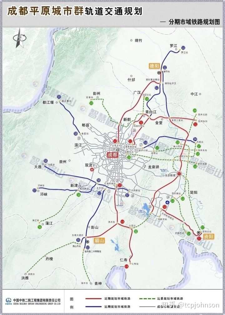青白江区的轨道交通规划与金堂,邛崃,都江堰等地一样是主要是市域铁路