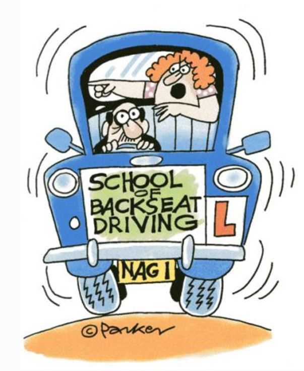 上图来源:backseat driving cartoons and comics back-seat driver在