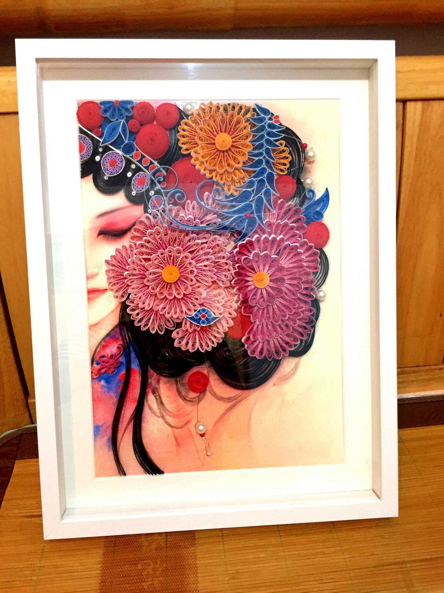 更新第三波,花旦衍纸图终于完成,上几张成品图,花了七天时间,每天五