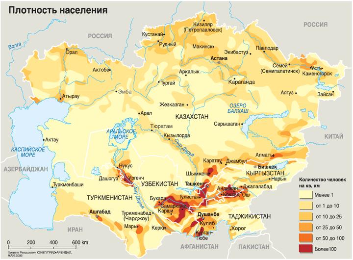哈萨克斯坦人口密度图图片