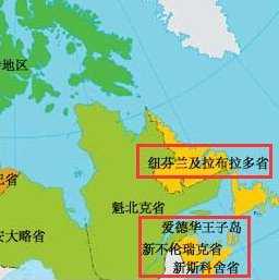 加拿大海洋三省地图图片