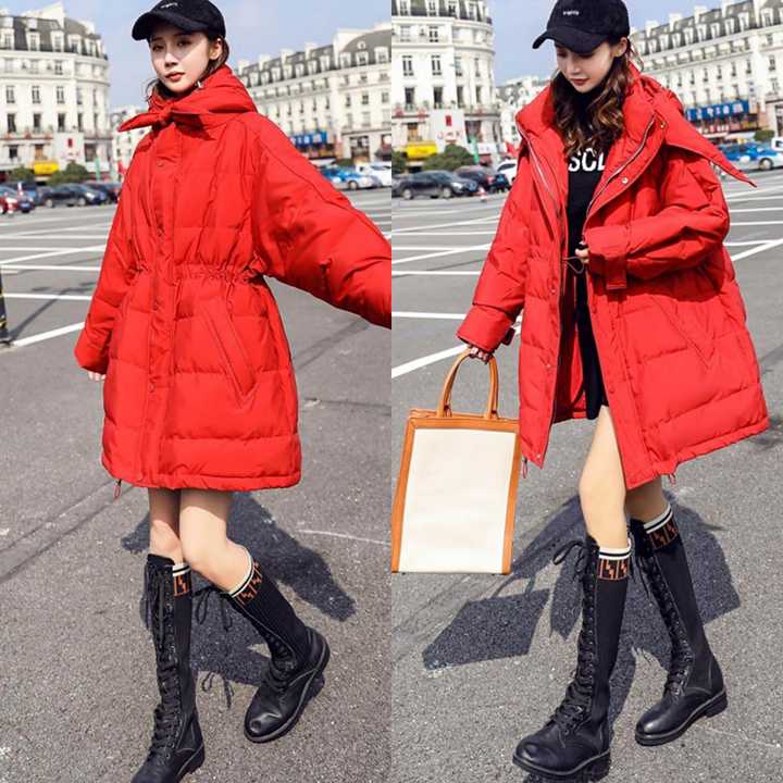 红色羽绒服搭配什么颜色鞋子?