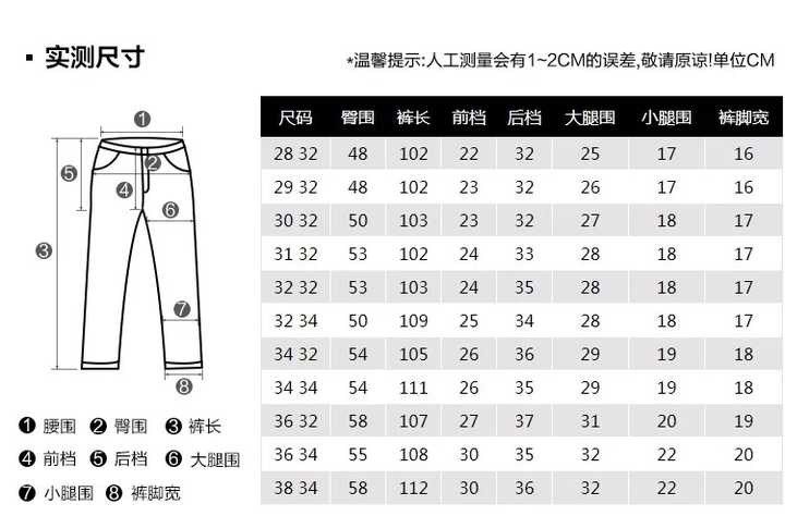 买到适合你的长裤几 比如: levis冬暖系列511男士修身低腰牛仔 尺码表