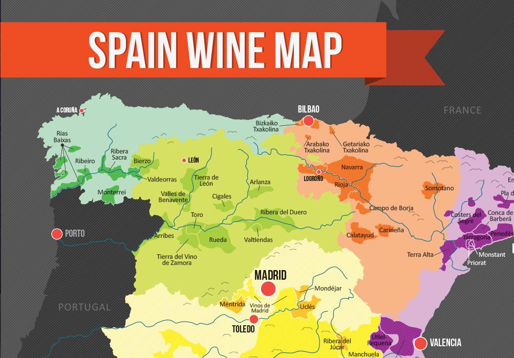 spanish wine map wine folly