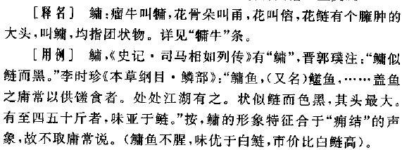 「鳙、鲢、鲤、鲈」等鱼字旁的字,当初古人发