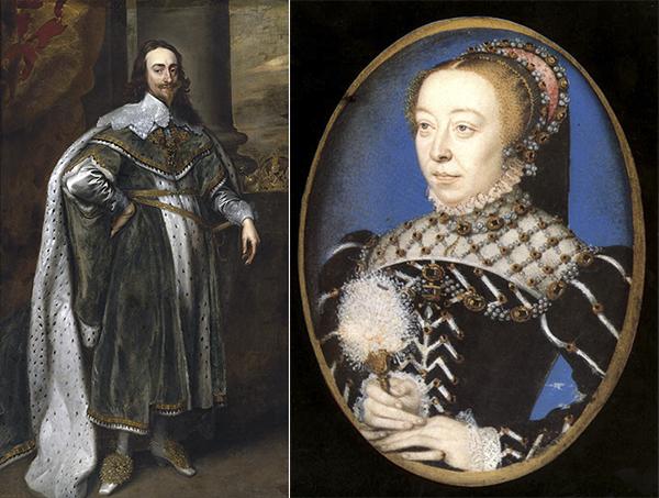 左图为,查理一世;右图为,公爵夫人catherine de medici.
