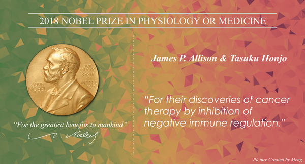 首先先放一张诺贝尔奖官方公布的 2018 年诺贝尔生理学或医学奖结果吧