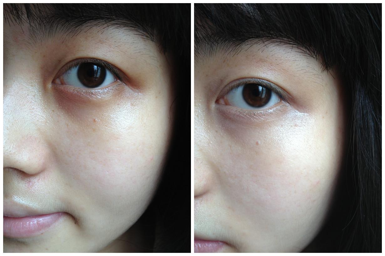 眼部护理对比图