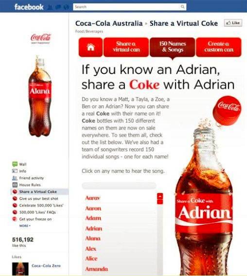 coke活动起源于2011年的澳大利亚,当时为了吸引年轻人的关注,可口可乐