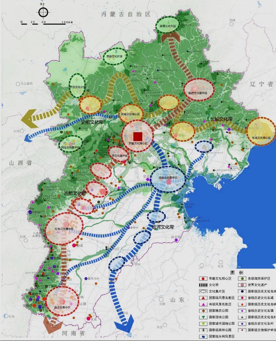 图 京津冀文化网络体系规划图(资料来源《京津冀城乡规划(2015