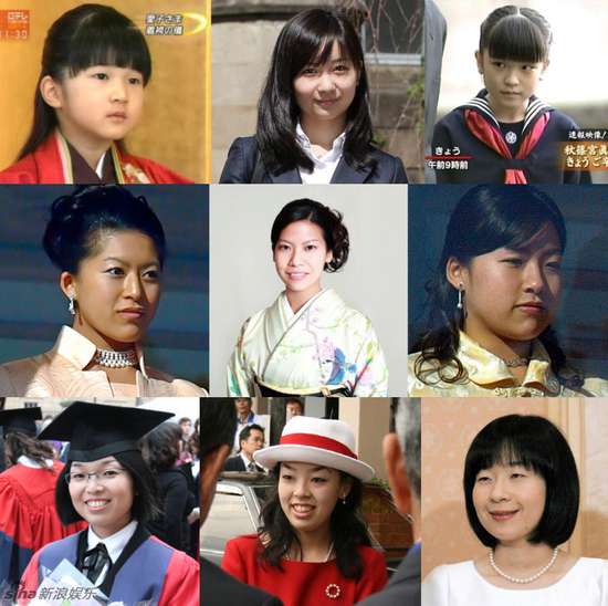 图左:日本佳子公主 图右:日本爱子公主 再附上其他日本公主的一组照片