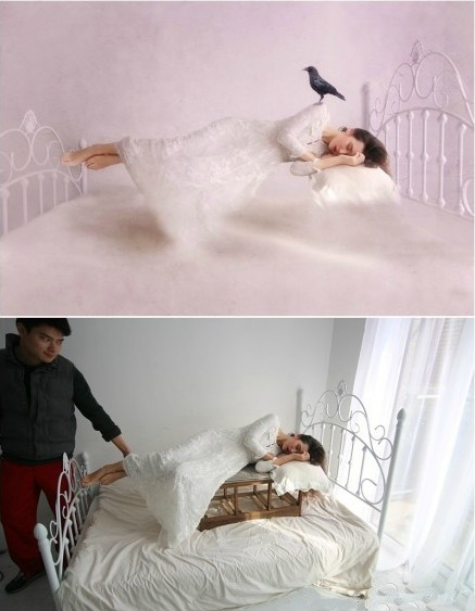 近来流行的人体悬浮照片是如何拍摄的?是后期处理的结果吗?