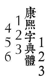 康熙字典體的漢字如果搭配阿拉伯數字哪個字體比較合適