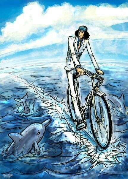 大概是青雉的冰冰果实吧 想在大海上骑单车 到夏天时,简直不要太爽