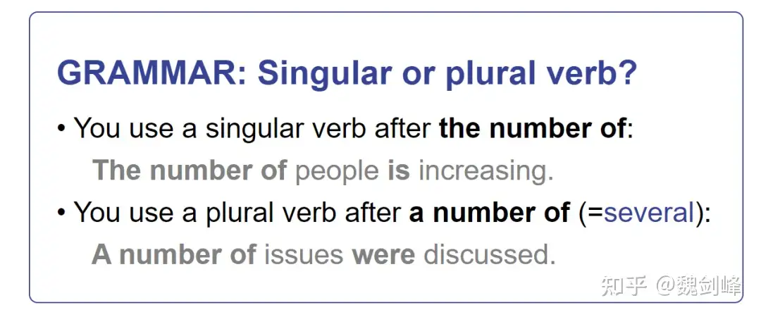 the number of XX，后面动词用单数还是复数？ - 知乎